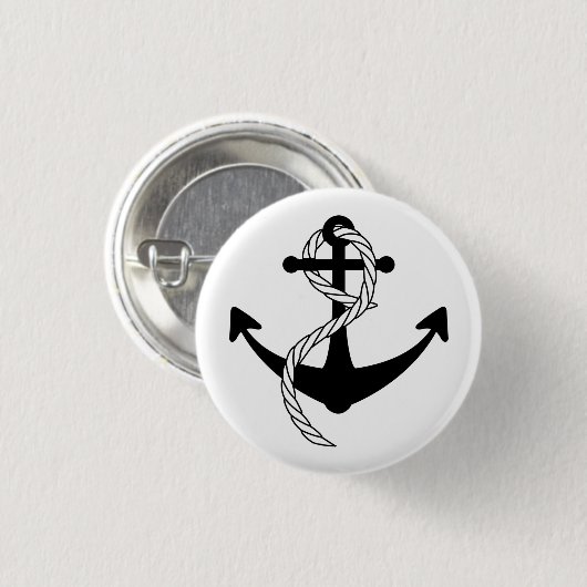 Anker schwarz weiss Button (Voorkant /achterkant)