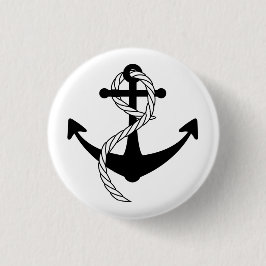 Anker schwarz weiss Button