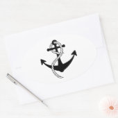 Anker schwarz weiss ovale sticker (Envelop)