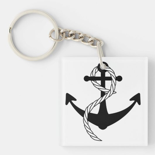 Anker schwarz weiss schlüsselanhänger sleutelhanger (voorkant)