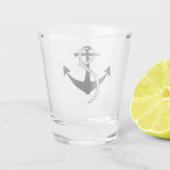 Anker schwarz weiss shot glas (Achterkant)