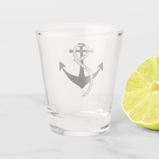 Anker schwarz weiss shot glas (Achterkant)