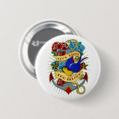 Anker, slik en Rozen Ronde Button 5,7 Cm (Voorkant /achterkant)