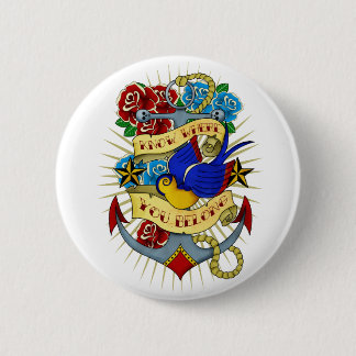 Anker, slik en Rozen Ronde Button 5,7 Cm