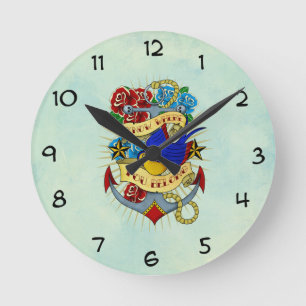 Anker, slik en Rozen Ronde Klok