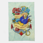 Anker, slik en Rozen Theedoek (Verticaal)