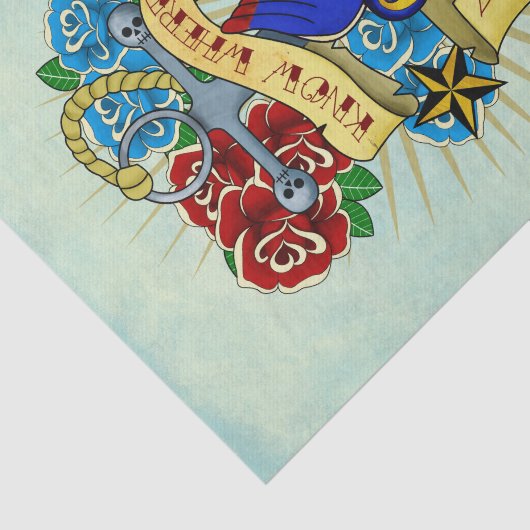 Anker, slik en Rozen Tissuepapier (Detail)