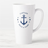 Anker & Sterren Kapitein Bootnaam Groot 2-zijdig Latte Mok (Rechts)