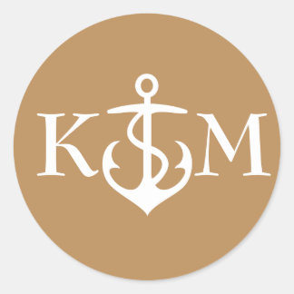 Anker Sticker met Initialen in Goud
