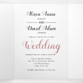  anker, stoffige rozen bloemen drieluik uitnodiging (Binnenkant midden)