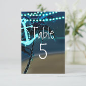Anker Strand Palmboom Trouw Tafel Nummerkaart Kaart (Staand voorkant)