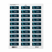 Anker Strand Palmboom Uitnodiging Adreslabels Etiket (Full Sheet)