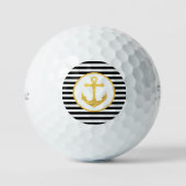 Anker & Strepen | Maritiem Thema | Golfballen (Voorkant)