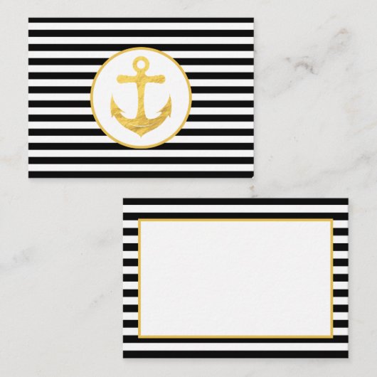 Anker & Strepen | Nautisch thema | Kaart behuizing (Voorkant / Achterkant)