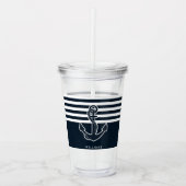 Anker & Stripes Acryl Drinkbeker (Voorkant)