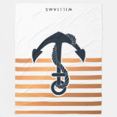 Anker & Stripes Fleece Deken (Voorkant)