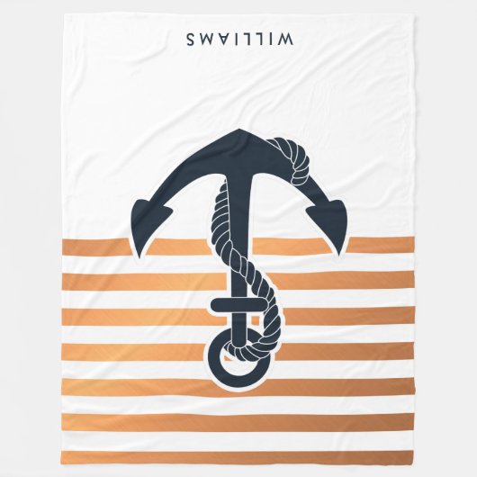 Anker & Stripes Fleece Deken (Voorkant)