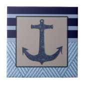 Anker & Stripes Nautisch ontwerp Tegeltje (Voorkant)