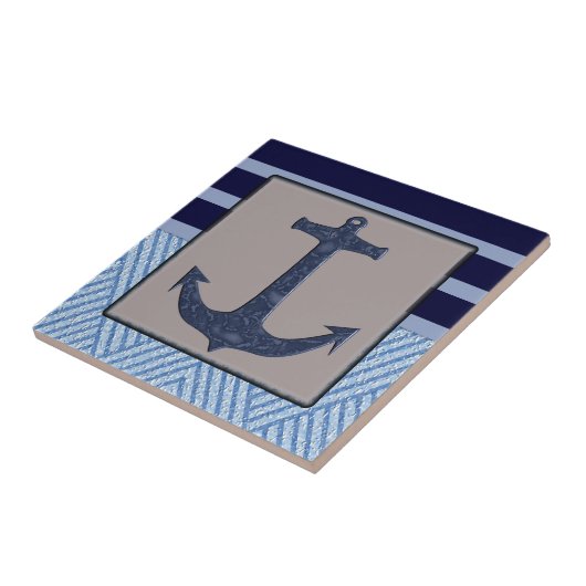Anker & Stripes Nautisch ontwerp Tegeltje (Zijkant)