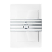 Anker Stripes nautische bruiloft uitnodiging Uitnodigingen Wikkel (Voorkant Voorbeeld)