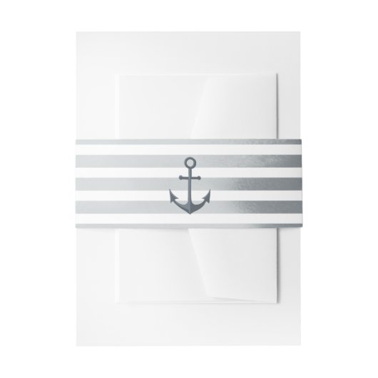 Anker Stripes nautische bruiloft uitnodiging Uitnodigingen Wikkel (Voorkant Voorbeeld)