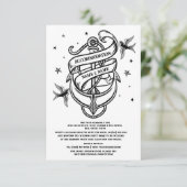 Anker Tattoo Accommodatie Trouwkaarten Informatiekaartje (Staand voorkant)