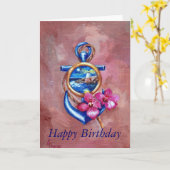 Anker Tattoo Verjaardag Kaart (Gele Bloem)