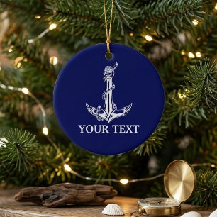 Anker Touw Boot Naam Vintage Scheepvaart Keramisch Ornament