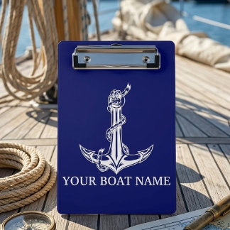 Anker Touw Boot Naam Vintage Scheepvaart Mini Klembord