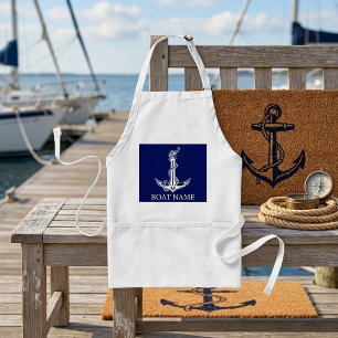 Anker Touw Boot Naam Vintage Scheepvaart Standaard Schort