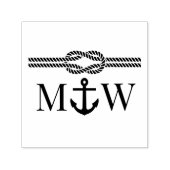 Anker Touw Knoop Rand Trouw 2 Initiaal Monogram Zelfinktende Stempel (Design)