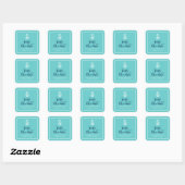 Anker Turquoise en Blauwe Script Bewaar de Datum Vierkante Sticker (Vel)