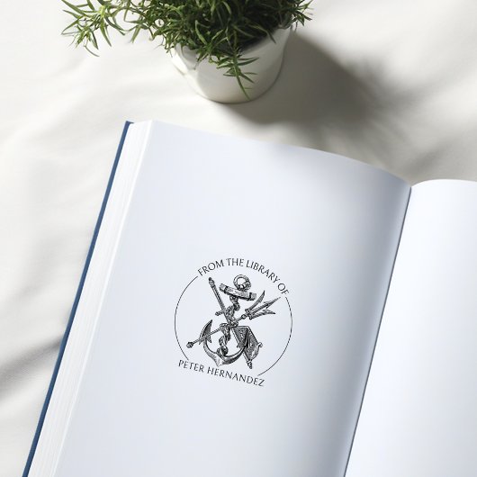 Anker uit de collectie van een maritiem boek  rubberstempel