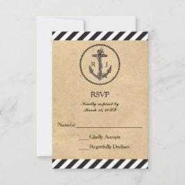 Anker uit het maritieme verleden - RSVP-antwoordka RSVP Kaartje