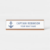  Anker Uw Kapitein Titel Boot Naam Gold Bureau Naambordje (Voorkant)