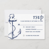 Anker van de marine schets Geen kinderen RSVP Kaart (Voorkant)