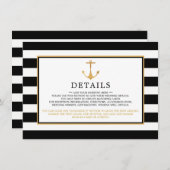 Anker van nautisch goud, detail van zwart & goud v informatiekaartje (Voorkant / Achterkant)