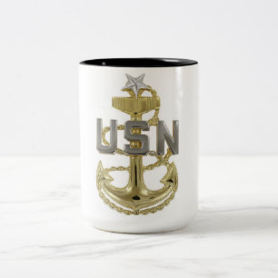 Anker van Senior Chief Petty Officer (SCPO) van de Tweekleurige Koffiemok