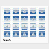 Anker Verjaardag met Zeevaartstrepen Vierkante Sticker (Vel)