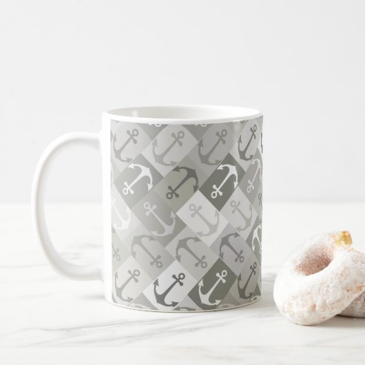 anker visgraat mono koffiemok (Met donut)