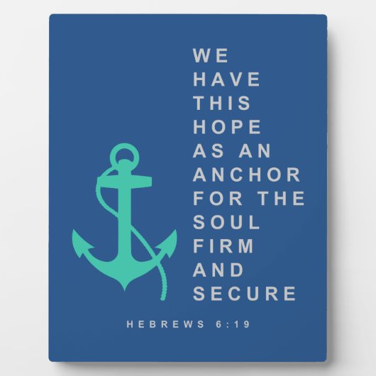 Anker voor de soep (Hebreeuws 6:19) Fotoplaat (Voorkant)