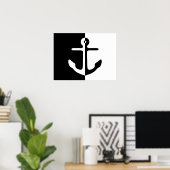 Anker voor zwart-wit splitsen poster (Thuiskantoor)