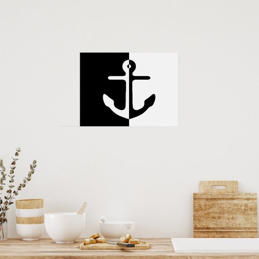 Anker voor zwart-wit splitsen poster (Keuken)