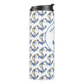 Anker Zee Dag Citaat Blauwe tekst Thermische tromm Thermosbeker (Gedraaid links)