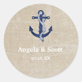 Anker Zeevaart Huwelijkspartij Favoriet Geschenk Ronde Sticker