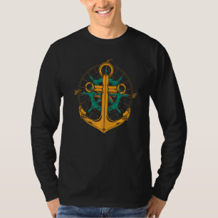 Anker Zeilboot Stuurwiel Schipper Zeiler Zeilen T-shirt