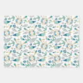 Anker Zeilende Nautische Zeemeeuw Life Preserver Inpakpapier Vel (Voorkant 3)