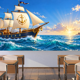 Anker Zeilschip Oceaan Avontuur Nautilus Foto Spandoek