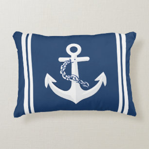 Anker Zeilsport Varend Wit Marineblauw Accent Kussen