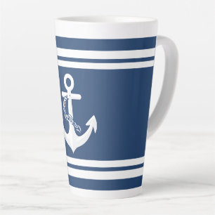 Anker Zeilsport Varend Wit Marineblauw Latte Mok